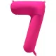 7 szám neon pink fólia lufi - 86 cm (UV fényben világít)