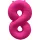 8 szám neon pink fólia lufi - 86 cm (UV fényben világít)
