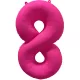 8 szám neon pink fólia lufi - 86 cm (UV fényben világít)