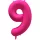 9 szám neon pink fólia lufi - 86 cm (UV fényben világít)