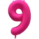 9 szám neon pink fólia lufi - 86 cm (UV fényben világít)