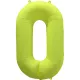 0 szám neon sárga fólia lufi - 86 cm (UV fényben világít)