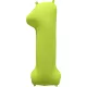 1 szám neon sárga fólia lufi - 86 cm (UV fényben világít)