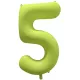 5 szám neon sárga fólia lufi - 86 cm (UV fényben világít)