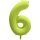 6 szám neon sárga fólia lufi - 86 cm (UV fényben világít)