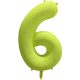 6 szám neon sárga fólia lufi - 86 cm (UV fényben világít)