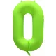 0 szám neon zöld fólia lufi - 86 cm (UV fényben világít)