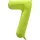 7 szám neon zöld fólia lufi - 86 cm (UV fényben világít)