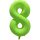 8 szám neon zöld fólia lufi - 86 cm (UV fényben világít)
