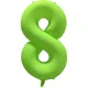 8 szám neon zöld fólia lufi - 86 cm (UV fényben világít)
