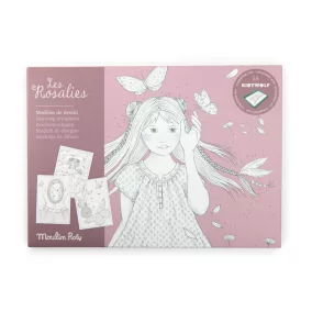   Moulin Roty - Rózsababák - 24 db prémium színezőlap - Kiddywolf kompatibilis