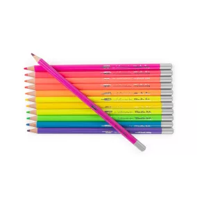   Moulin Roty - Csinoskák - Színes ceruza készlet fém dobozban - neon színek - 12 db
