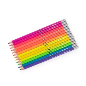   Moulin Roty - Csinoskák - Színes ceruza készlet fém dobozban - neon színek - 12 db