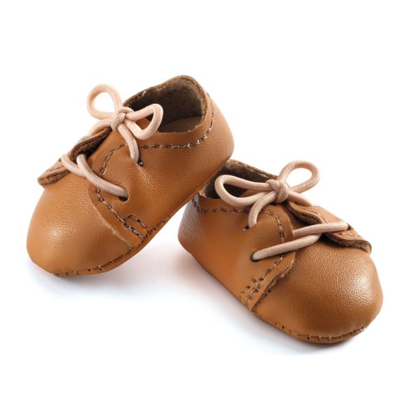 Barna játékbaba cipő 30-34 cm-es babához - Djeco Pomea kollekció