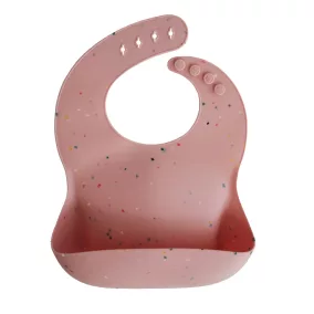 Hajlékony szilikon előke - pink konfetti