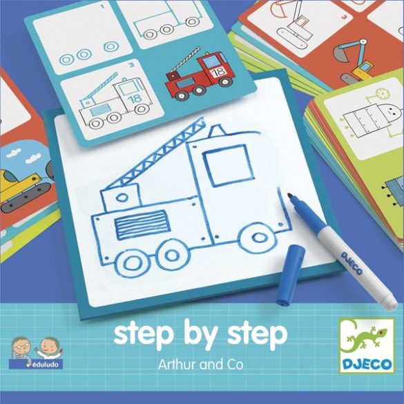 Djeco Step by step - rajztanítást segítő kreatív készlet fiúknak