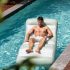 Swim Essentials felfújható luxus matrac - csíkos zöld