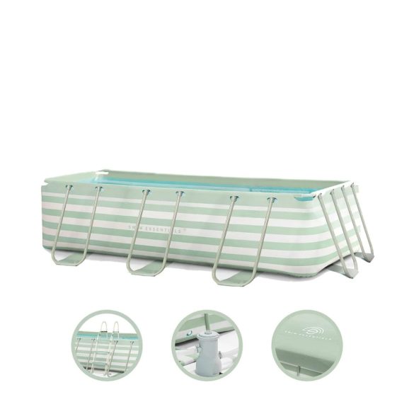Swim Essentials Essence fémvázas medence vízszűrővel, létrával, takaróval 400×200×100 cm