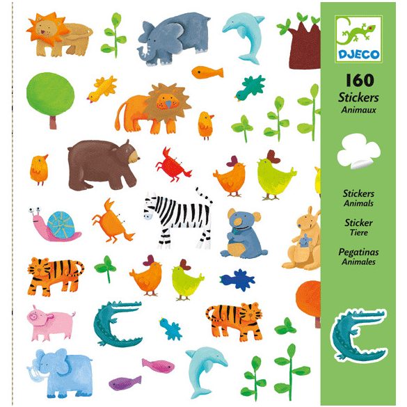 Matricák - Állatok - Djeco 160 db-os matricakészlet