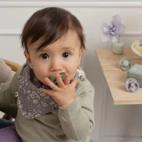 BIBS × LIBERTY muszlin nyálkendő Capel - Pasztellszürke