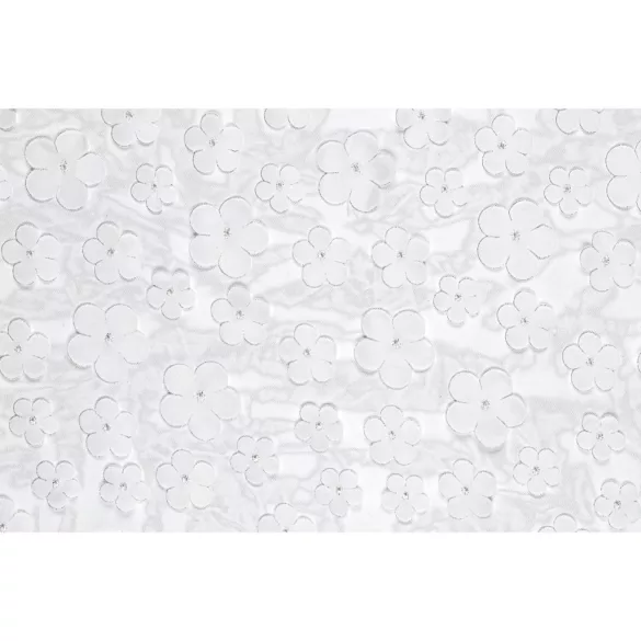 Asztali futó - Virágos - fehér - 26 × 500 cm