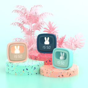 MOB Nyuszi ébresztőóra és éjjeli fény - Türkiz