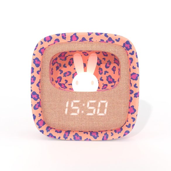 MOB Nyuszi ébresztőóra és éjjeli fény - Pink leopárd