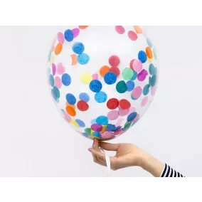   Konfetti lufi - kör mintás - vegyes szín (30 cm) - 6 db/csomag