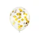 Konfetti lufi - csillag mintás - arany (30 cm) - 6 db/csomag