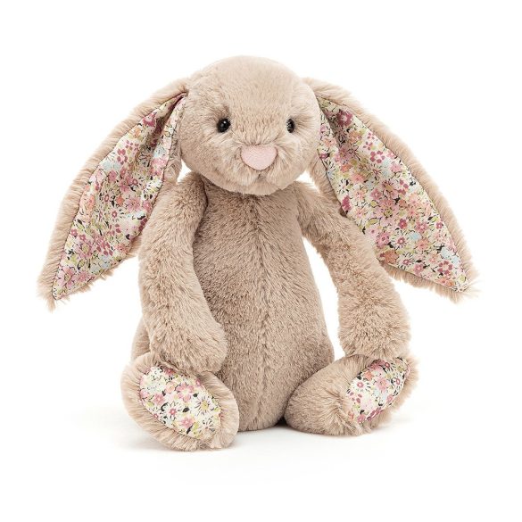 Jellycat plüss - Bézs nyuszi virágos fülekkel - 18 cm