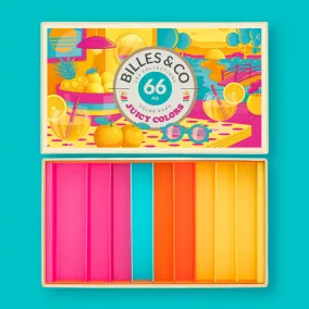   Billes & Co üveggolyó szett - Juicy Colors - Nagy Doboz - 66 üveggolyó