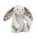 Jellycat plüss - Ezüst nyuszi virágos fülekkel és tappancsokkal 18 cm