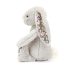 Jellycat plüss - Ezüst nyuszi virágos fülekkel és tappancsokkal 18 cm