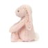 Jellycat plüss - Pink nyuszi virágos fülekkel és tappancsokkal 18 cm