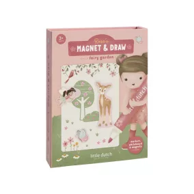   Little Dutch mágneses rajzoló készlet letörölhető ficcel - Rosa Fairy Garden