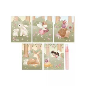 Little Dutch vízzel színező füzet - Rosa Fairy Garden