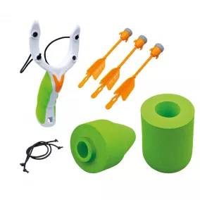 BUKI Játék csúzli nyilakkal és habszivacs palackkal