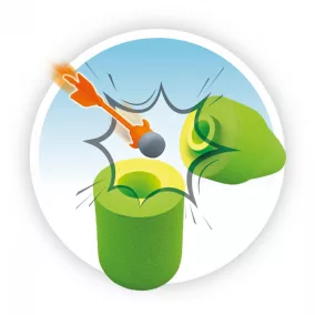 BUKI Játék csúzli nyilakkal és habszivacs palackkal