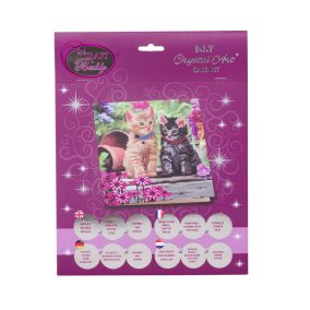 Crystal Art Gyémántszemes emléklap - Cicák 18x18cm