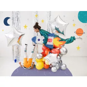 Fényes léggömb 30 cm - ezüst - 50 db-os csomag
