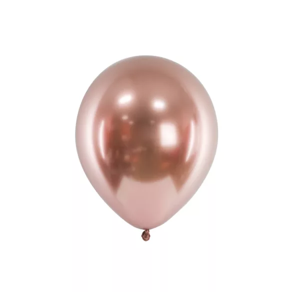 Fényes léggömb 30 cm - rose gold - 50 db-os csomag
