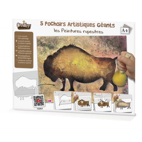 CreaLign Kép készítés stencillel - Barlangi festmények - kreatív szett