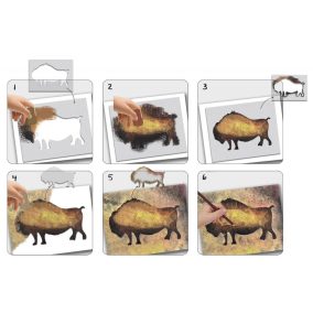   CreaLign Kép készítés stencillel - Barlangi festmények - kreatív szett