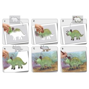   CreaLign Kép készítés stencillel - Dinoszauruszok - kreatív szett