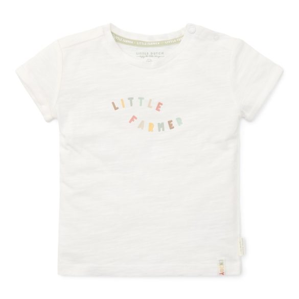 Little Dutch kisfiú rövid ujjú póló - Off White Little Farmer 80 (9 - 12 hó)