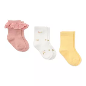  Little Dutch kislány zokni (3 pár) Flower Pink / White Meadows / Honey Yellow 20-22