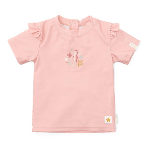 Little Dutch Rövid ujjú úszó póló fodrokkal - Seahorse Pink 74-80