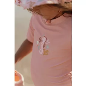   Little Dutch Rövid ujjú úszó póló fodrokkal - Seahorse Pink