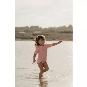   Little Dutch Rövid ujjú úszó póló fodrokkal - Seahorse Pink