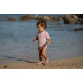   Little Dutch rövid ujjú úszó póló Sunny Flowers Blush - 74/80